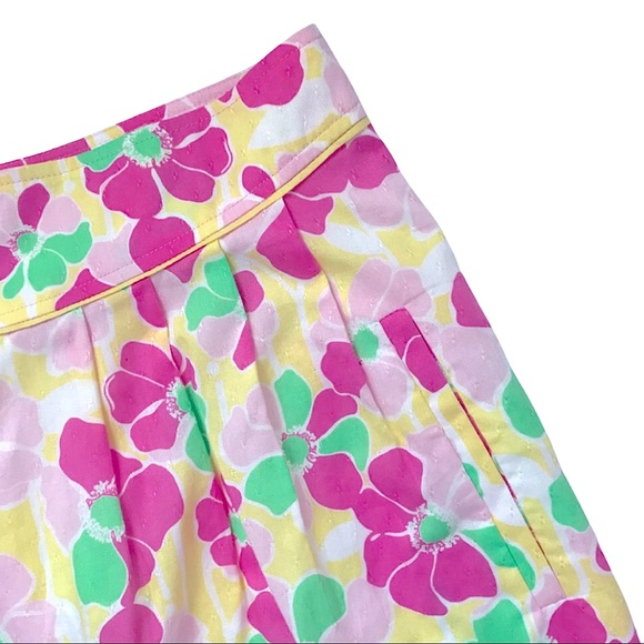 Lilly Pulitzer Pink & Green High Waisted Floral Print Skirt - Picture 7 of 7